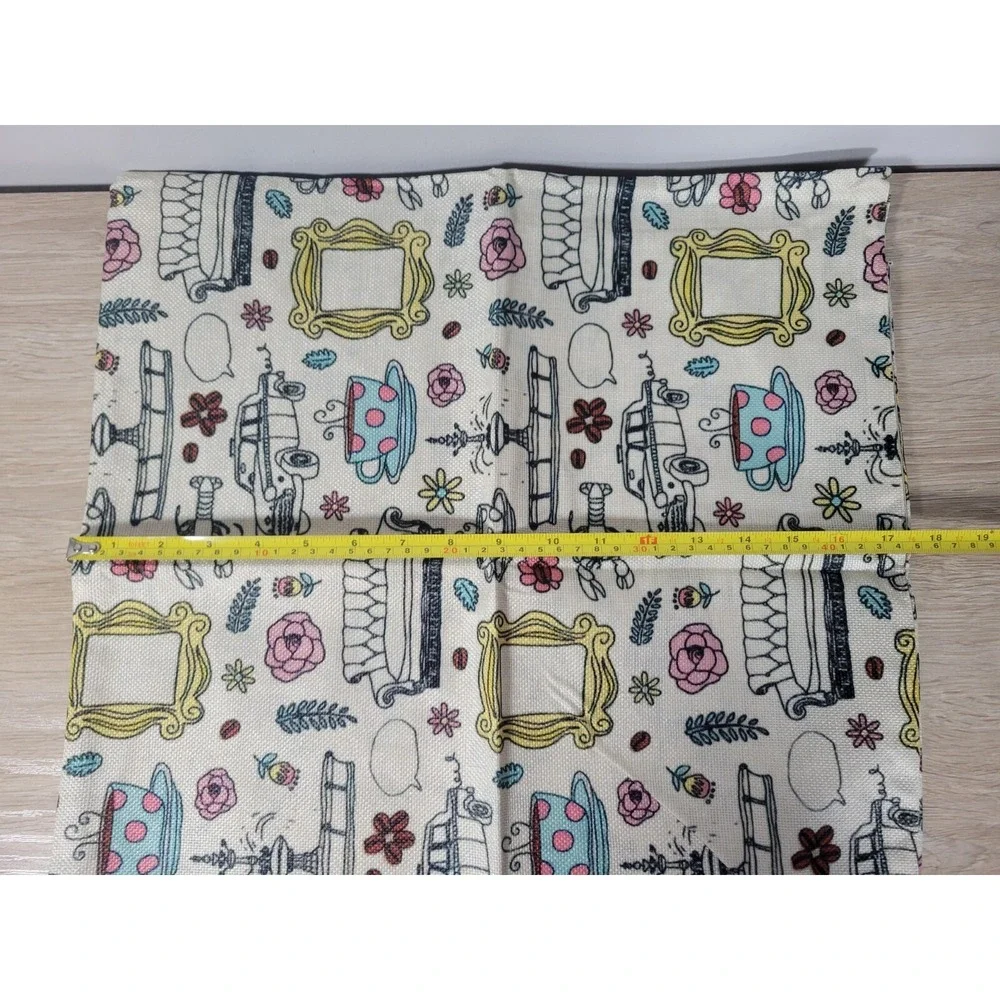 FRIENDS‎  Cartoon Inspired Canvas Pillow Cover 17.5